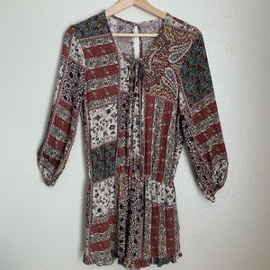 American Eagle Outfitters Patchwork Paisley Romper